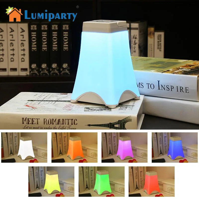 

LumiParty New Portable LED Night Light USB Charging Tower Shape Table Lamps Touch Sensor Dimmable Bedside Lamp Auto-off Timer