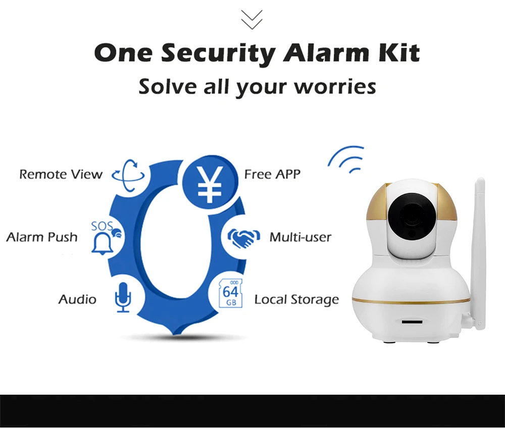 Wistino Alarm Systems Security WIFI IP Camera Security System Video Monitor Surveillance Camera Wireless Home Alarm System With Sensor Alarm Wifi kit Smart Home Camera (4)