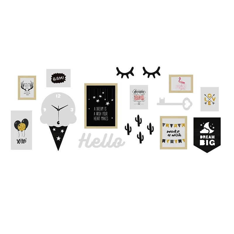 

Fairy Wall Mounted Photo Frame Bell Set Kids Bedroom Decor Painting Picture Frames Birthday Gifts Wall Hanging Photo Collage Kit