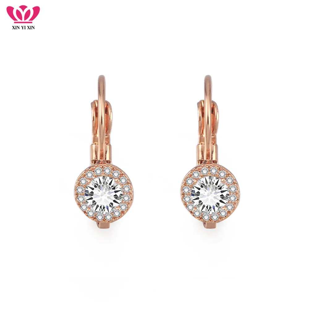 

Classic Cubic Zircon Hoop Earring For Women Simple Dazzling Summer Style Rose Gold/Silver Fashion Jewelry Earring Party Gifts