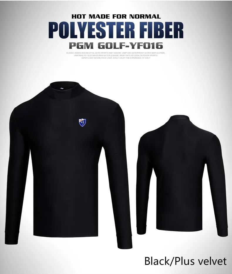 PGM Golf primer Рубашка мужская футболка с длинными рукавами бархатные колготки Весенняя Спортивная одежда для мужчин 3 цвета черный, белый, серый Размер s-xxl
