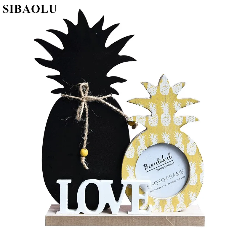 Kopen Creatieve Nordic Verse Wind Art Ananas Liefde Fotolijst Desktop Home Decor Ornamenten Tafel Decoratie Hout Mini Fotolijst