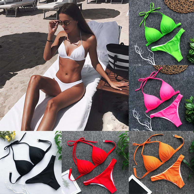 

black beach wear bikiny bathing suits 2019 sexy swimsuit low waisted swimwear sports bandage bikinis green beachwear set women