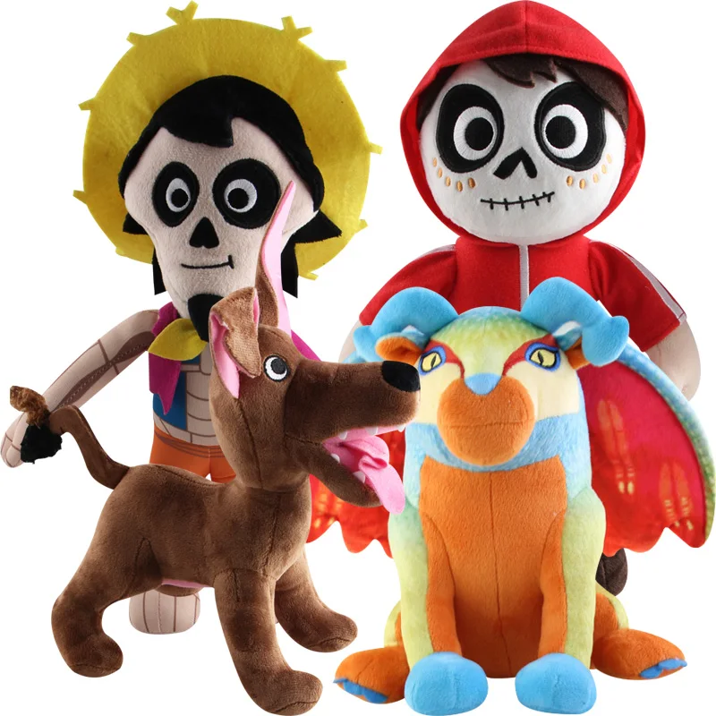 

4pcs/lot 30cm Movie COCO Pixar Miguel Hector Dante Dog Death Pepita Plush Stuffed Toys Soft Animals Toy Doll for Kids Gifts