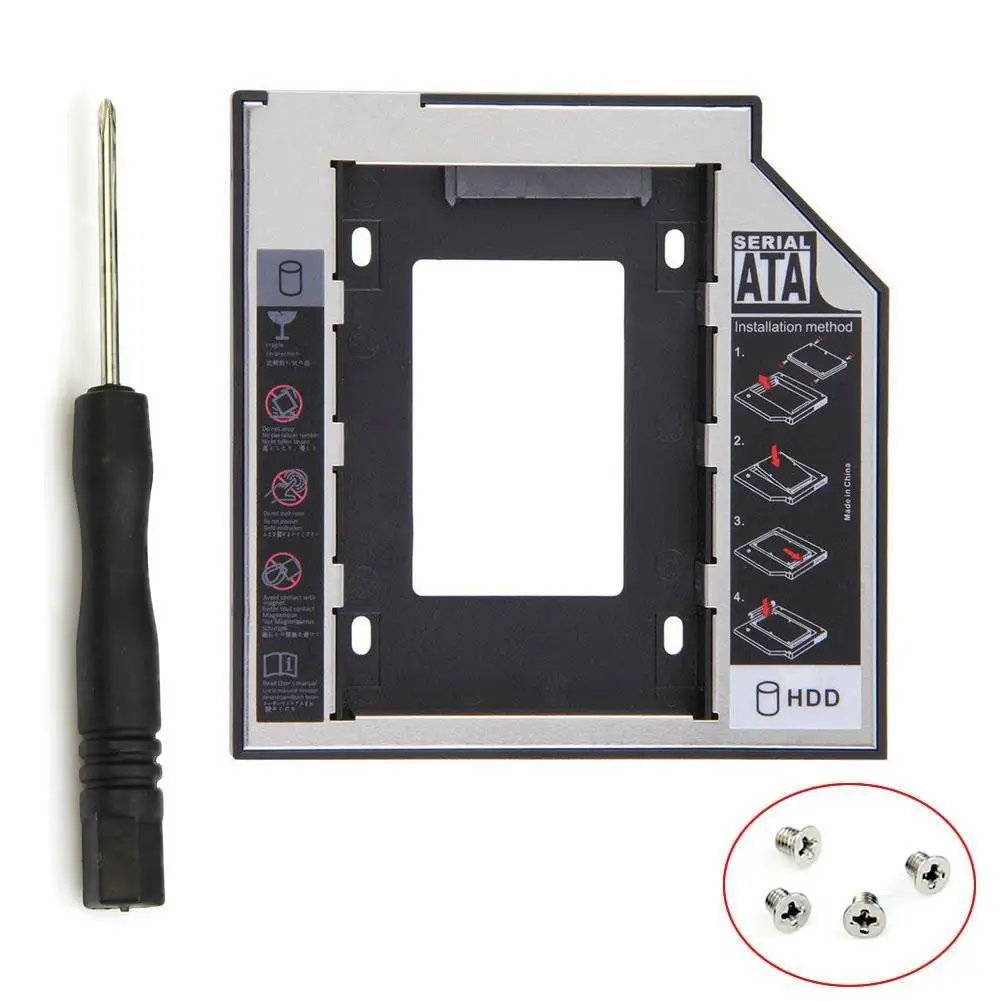 10 unids/pack HDD Caddy 127mm aluminio óptico SATA 30 caja de disco duro caja adaptador de DVD 25 S