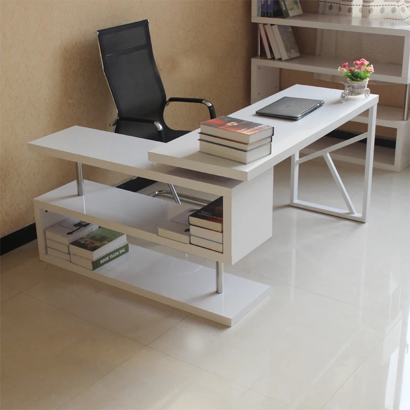 Simple Modern Paint Rotating Desktop Computer Desk Desk Bookcase