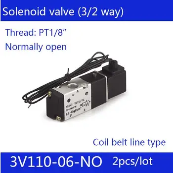 

2pcs free shipping 3 port 2 position Solenoid Valve Coil belt line type 3V110-06-NO, Normally open, 1/8", DC12V, DC24V, AC220V