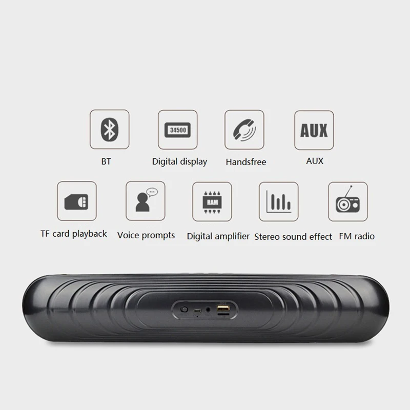 Большой Мощность 10 W HIFI стерео Динамик Портативный Беспроводной Bluetooth Soundbar TF FM USB