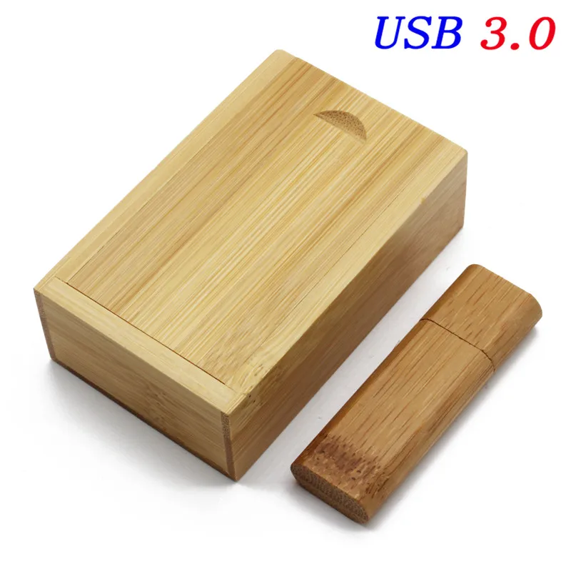 JASTER USB 3,0 заказной логотип лазерная гравировка деревянный USB флэш-накопитель карта памяти+ коробка флешки 4 ГБ/64 ГБ свадебные подарки - Цвет: carbonized bamboo