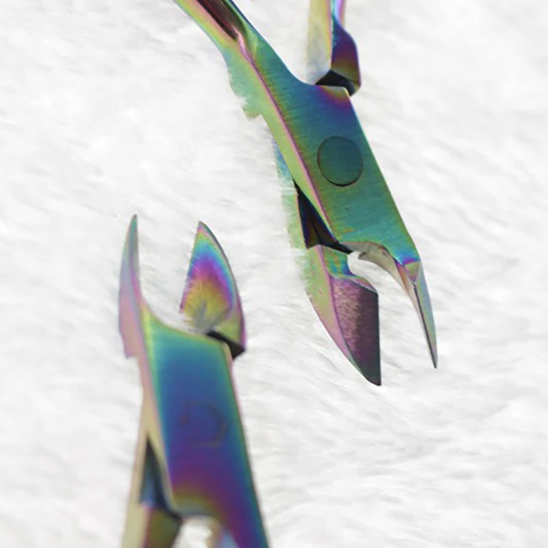 Shellhard 1Pc Rainbow Cuticle Nipper Chameleon Nail Cuticle Nipper Clipper Cutter Dead Skin Remover Manicure Pedicure Tool