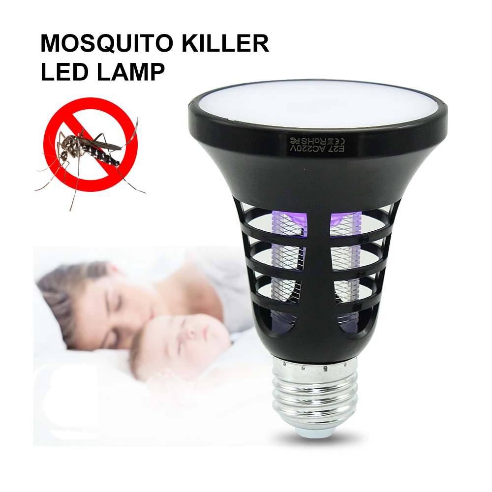 Indoor 2 in 1 LED Night Light Mosquito Killer Lamp E27 8W 220V Zapper