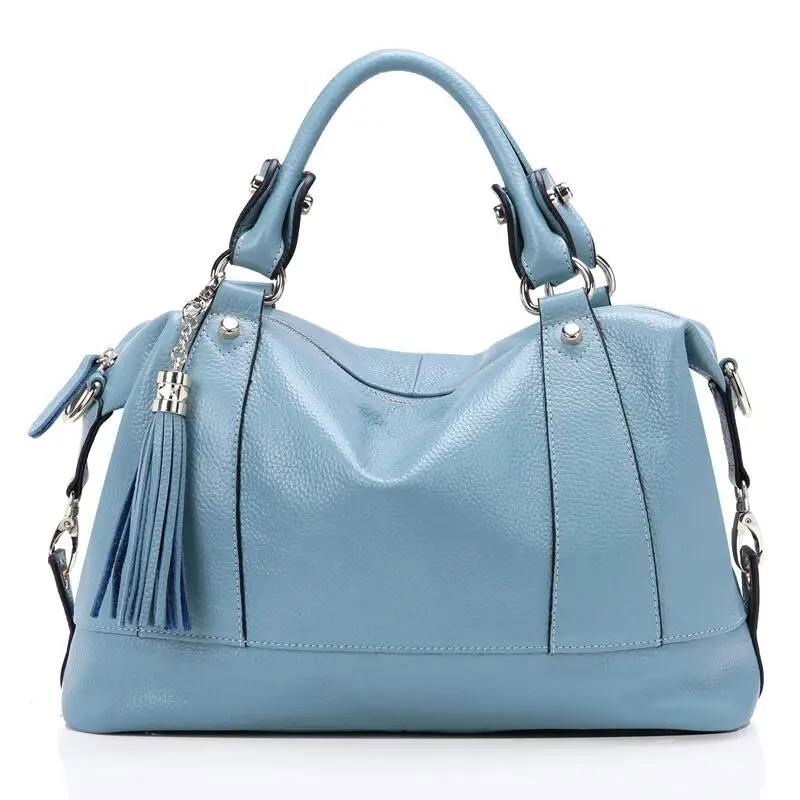 Женская сумка, большие модные роскошные сумки, сумки, натуральная кожа, сумки - Цвет: Небесно-голубой
