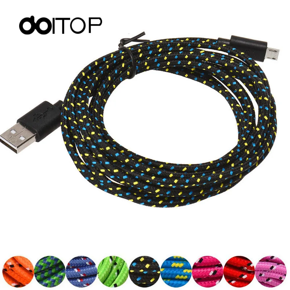 DOITOP 3M Braided Micro USB Cable Data Sync Nylon Woven Charger Cords V8 for Samsung Android Smartphone | Электроника