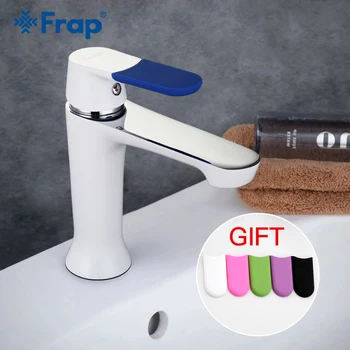 

FRAP 1set 6color handle brass faucets bathroom faucet Taps waterfall mixer Basin sink faucet mixer restroom torneira tap F1034