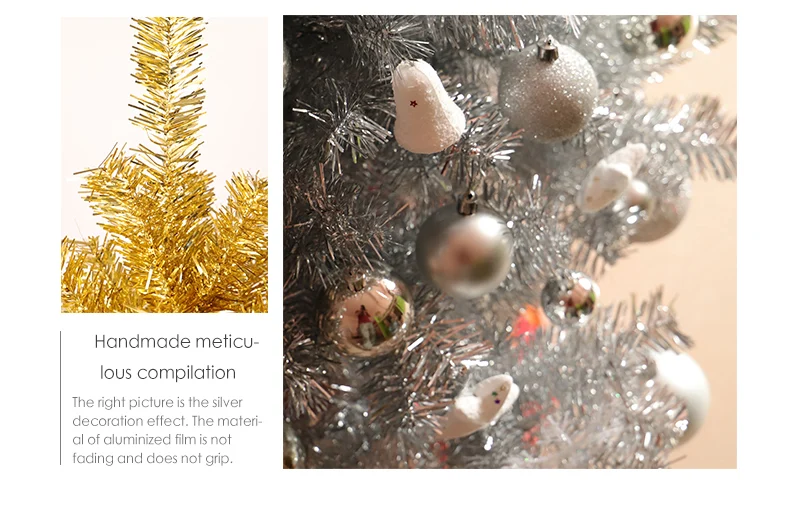 HOYVJOY, Санта-Клаус, ПВХ материал, золотые, серебристые, рождественские вечерние украшения, Рождественская елка, Новогоднее украшение для дома