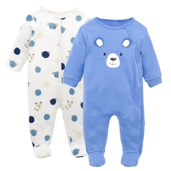 

100% Cotton Spring And Autumn Cartoon Printed Long Sleeves Baby Romper Newborn Baby Pajamas nursing Clothes