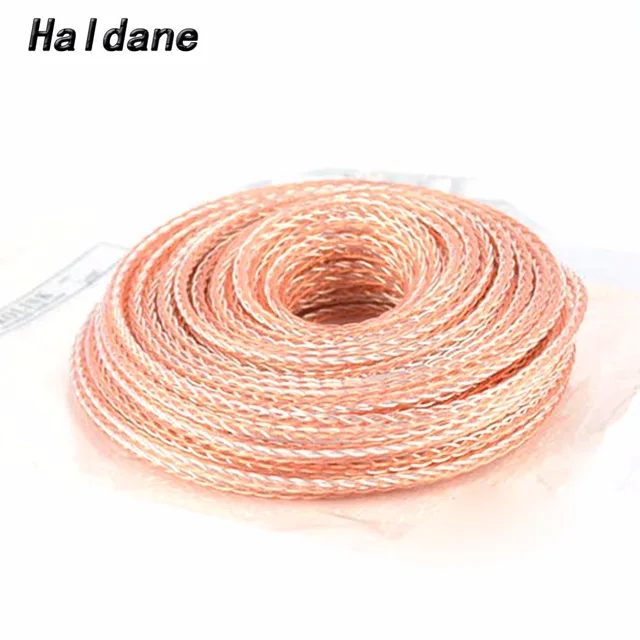 $US $11.76  Free shipping Haldane 8 Cores 7N OCC Silver Plated wire Copper Wire Weaving cable for DIY Audio Hea