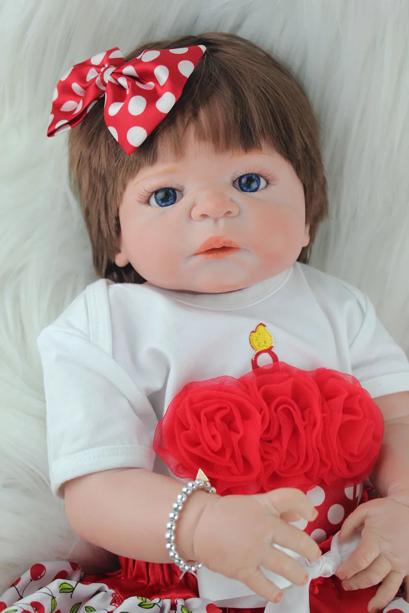 Full Silicone Reborn Baby Girl Doll Toys Realistic 55cm Princess Newborn Babies Dolls Lovely Birthday Gift Present Bathe Toy full-silicone-baby : image Full Silicone Reborn Baby Girl Doll Toys Realistic 55cm Princess Newborn Babies Dolls Lovely Birthday Gift Present Bathe Toy full-silicone-baby