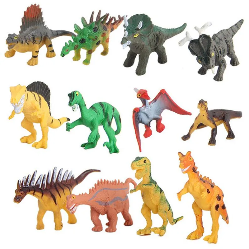 12 PCS Popular Plastic Dinosaur Model Set Simulation Mini Toys for Children HOT