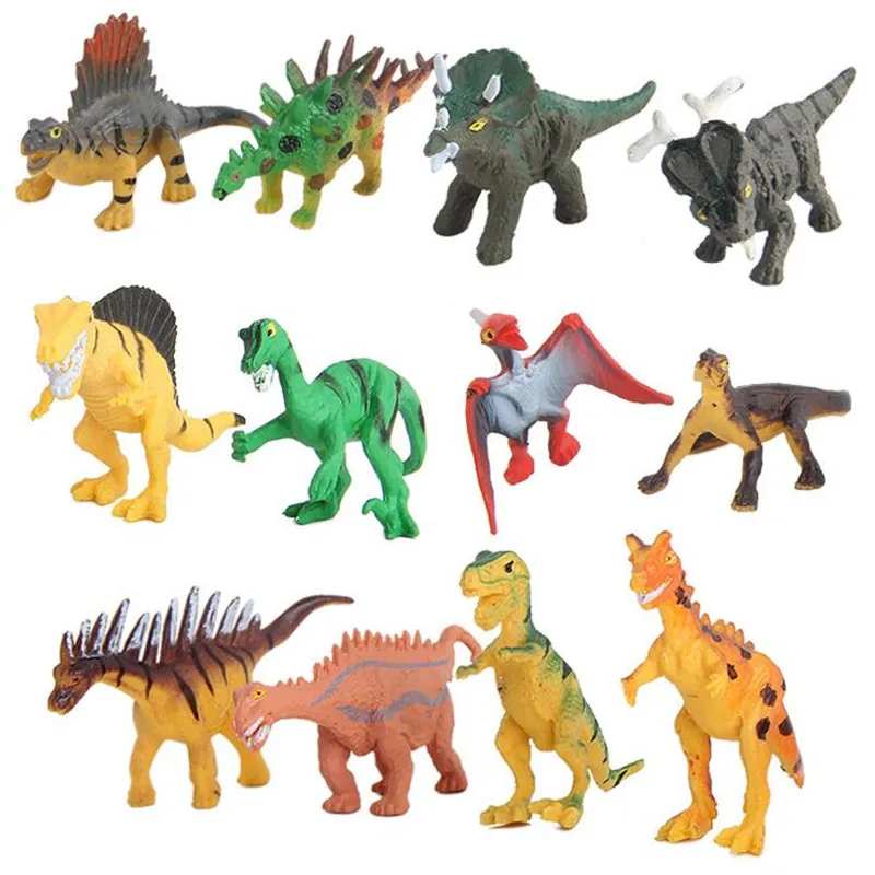 12 Pcs Dinosaur Figures Toy Sets Mini Plastic Dinosaurs Kids Toys Children Gifts 