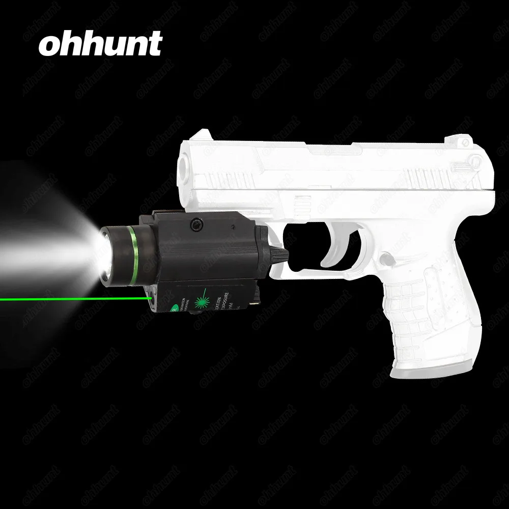 Охота ohhunt ультра яркий 200 люмен светодиодный фонарик и зеленый лазер комбо с Picatinny Уивер Тип крепление для пистолета M4 винтовка