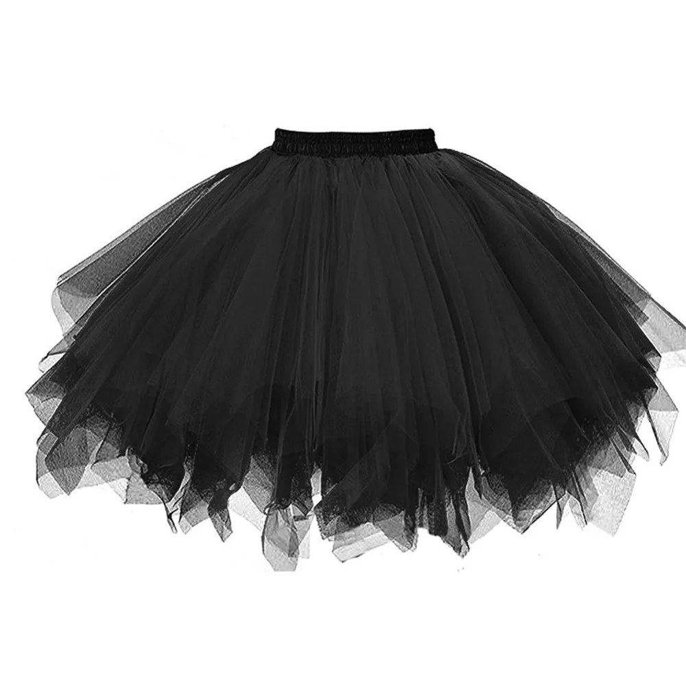 

New 2018 Short Petticoat Tulle Skirts Womens Elastic Stretchy Layers Summer Adult Tutu Skirt Underskirt Rockabilly