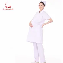 Maternity nurse's short sleeve suit spring summer breathable round collar pharmacy pregnancy nurse's uniform
