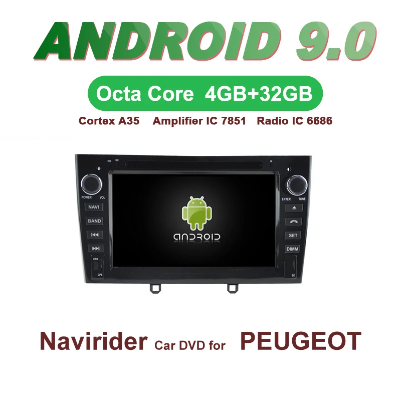 

Navirider GPS Android 9.0 bluetooth stereo 4-Core 8-Core car DVD player for PEUGEOT 408 2010-2011 unit autoradio accessories