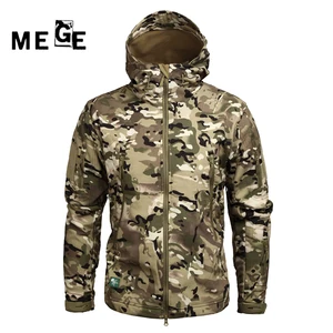 MEGE, мужские куртки, для улицы, софтшелл, кожа акулы, зимнее пальто, военная армия, спецназ, охота, Спортивная, тренировочная, ветрозащитная, толстовки, одежда - изображение