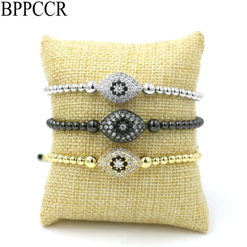 

BPPCCR Turkey Eye of evil Braiding Cords Macrame Jewelry Men Strand Charm Bracelet Pave Setting Zircon Lucky Pulseras Masculino