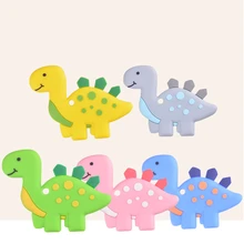 Динозавр в форме пищевого силикона Детские Прорезыватели Подвеска Ожерелье Аксессуар BPA бесплатно жевательные игрушки 5 цветов