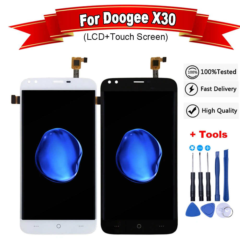 

Black For Doogee X30 LCD Display+Touch Screen Assembly Repair Part 5.5 inch Phone Accessories For Doogee X30 Cellphone Part