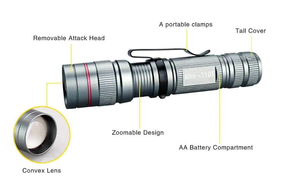 hyper tough torch 800 Lumen Mini LED Flashlight IP65 Waterproof Q5 Portable Tactical LED Diode Torch Outdoor Emergency Lighting AA Battery security torch