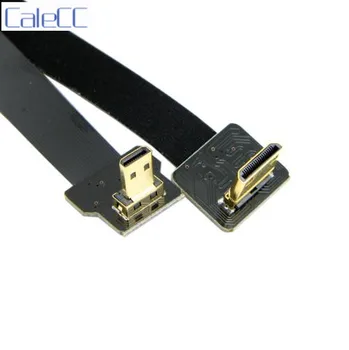 

50cm 90 Degree Down Angled FPV Micro HDMI Male to Mini HDMI FPC Flat Cable for GOPRO Multicopter Aerial Photography