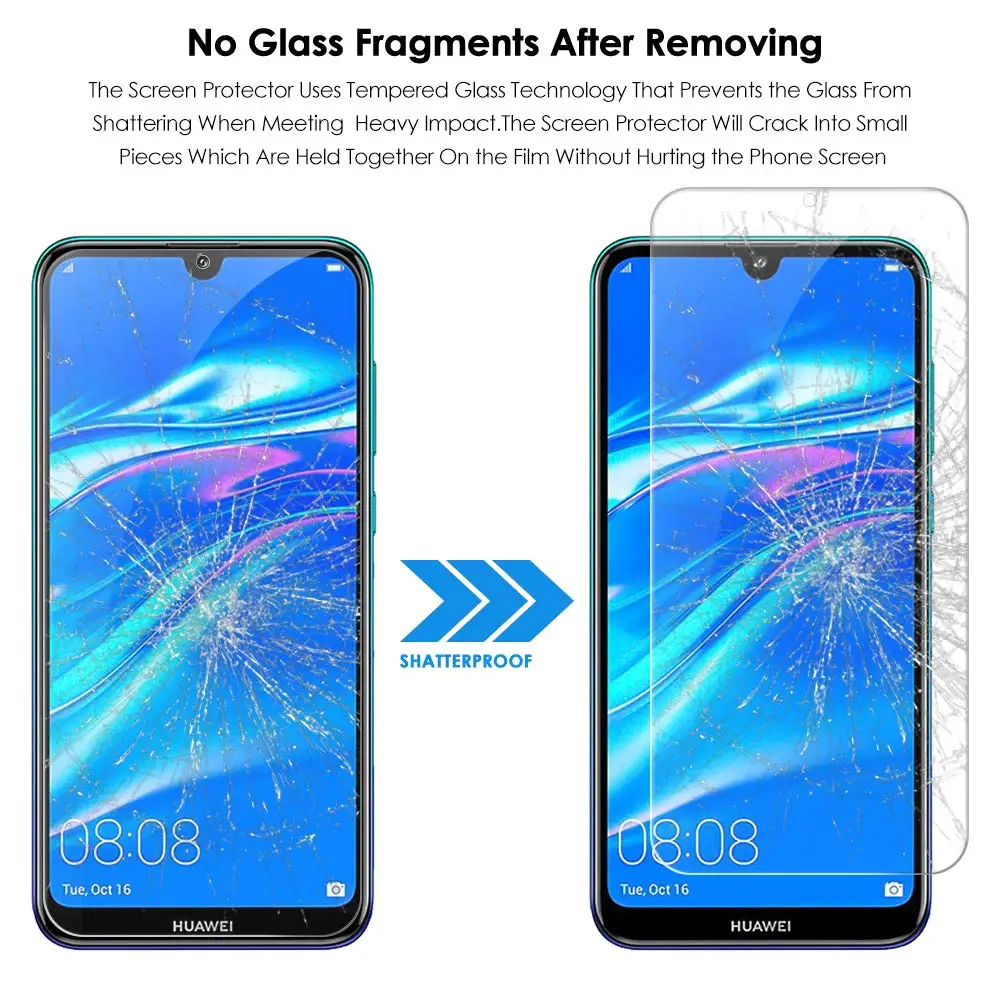 Закаленное стекло 9H подходит для Huawei y6 2019 Plus 2.5D Защита экрана P30 30pro