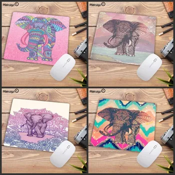 

Mairuige Big Promotion Elephant Colorful Pattern Style Anti-slip Animal Mousepad Computer Small Mouse Pad Mat for 22X18CM