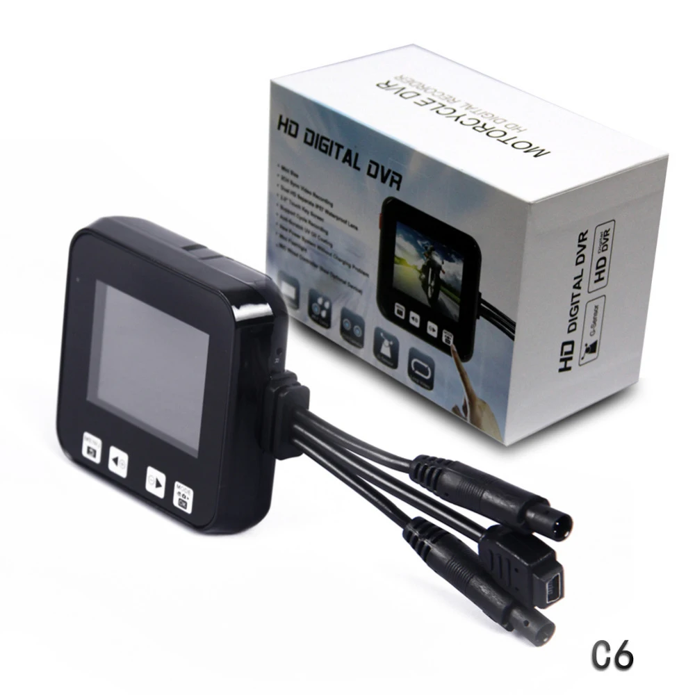 New 2 0 Touch Screen C6 Car Black Box Dual Lens Full Hd 720P Motorcycle DVR