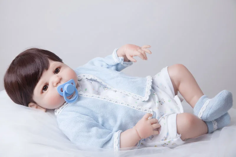 Полноразмерная силиконовая кукла реборн BZDOLL 55 см игрушки реалистичный игровой