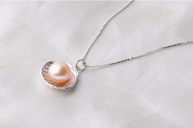 Fashion white natural freshwater pearl pendants Necklace for women black pearl fine jewelry engagement gift