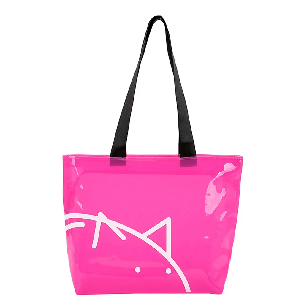 

2019 New Brand Women 's Handbags Laser Korean Style Bags Transparent Shoulder Bags Jelly Candy Strap Clear Female Pink Bag