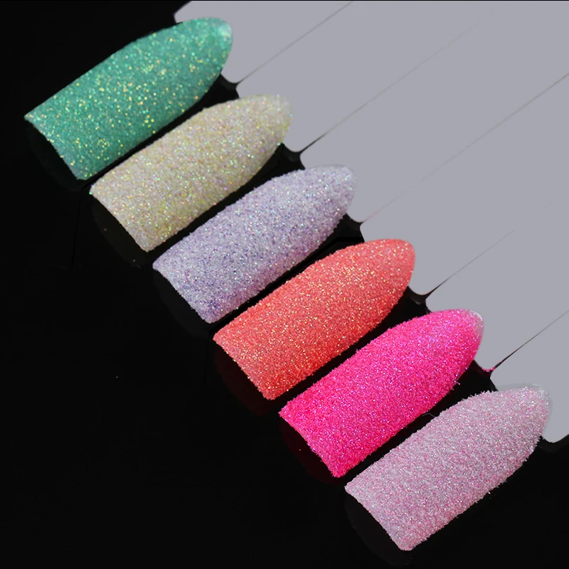 

1g Holographic Sugar Nail Glitter Powder 12 Candy Nail Colors Summer Sandy Nail Art Pigment Paillettes Nail Flakes UV Gel Polish
