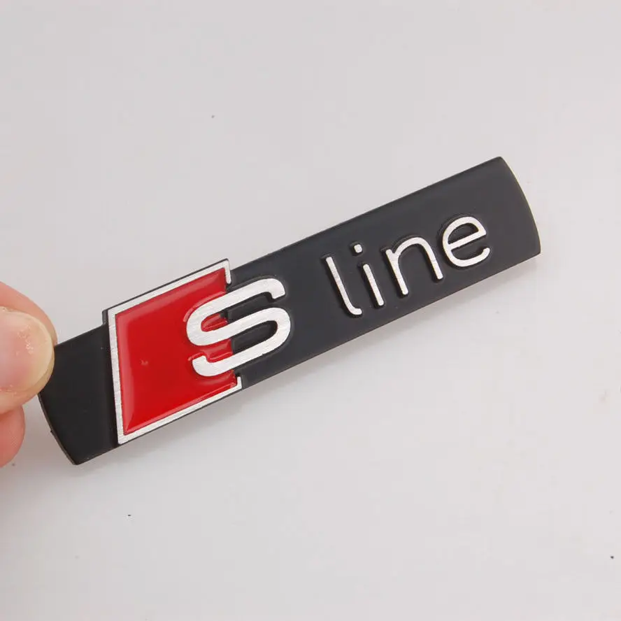 

Car Aluminum S Line SLINE Black Rear Emblem Decal Badge Sticker Fit For Audi A1 A3 A4 B6 B8 B5 B7 A5 A6 C5 C6 A7 TT Car Styling