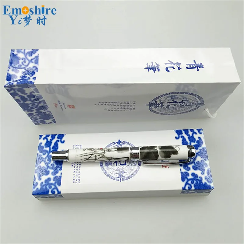 Emoshire Blue and white ceramic gel pen creative stationery advertising pen promotional gifts custom LOGO celebration gift (4)