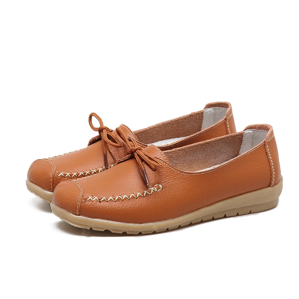 

Spring Shoes Women Genuine Leather Shoes Fashion Casual Loafers Fringe Slip-on Round Toe Solid Ballet Flats Espadrilles Women