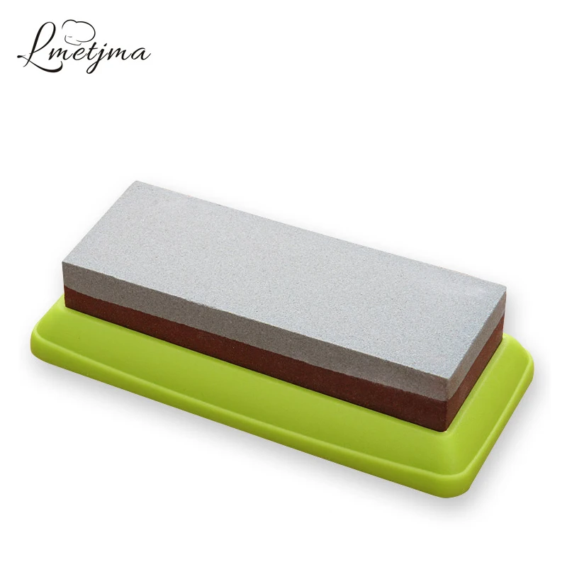 

LMETJMA 2 Side Knife Sharpening Stone Water Stone Dual Sharpening whetStone wearproof Knife Sharpener Stone With Anti-slip Base