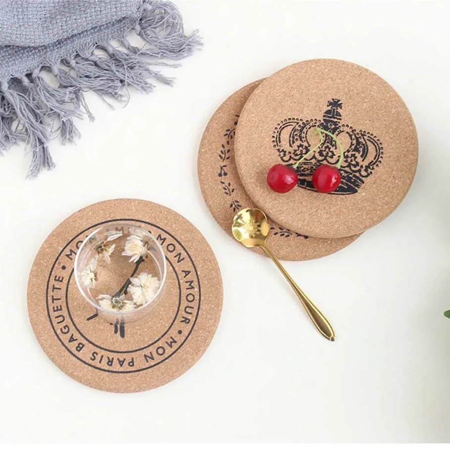 Sqinans Natural Cork Coasters Cup Mat Tea Coffee Mug posavasos Drink Coasters Table Mat Kitchen Placemat Drink onderzetters 1PC