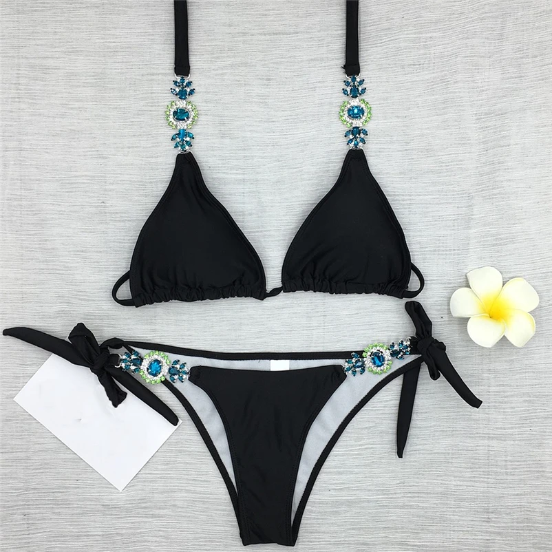 2018 New Sexy Bikinis Women Swimsuit High Waisted Bathing Suits Swim Halter Push Up Bikini Set Size Swimwear #FS#4JN22 (3)