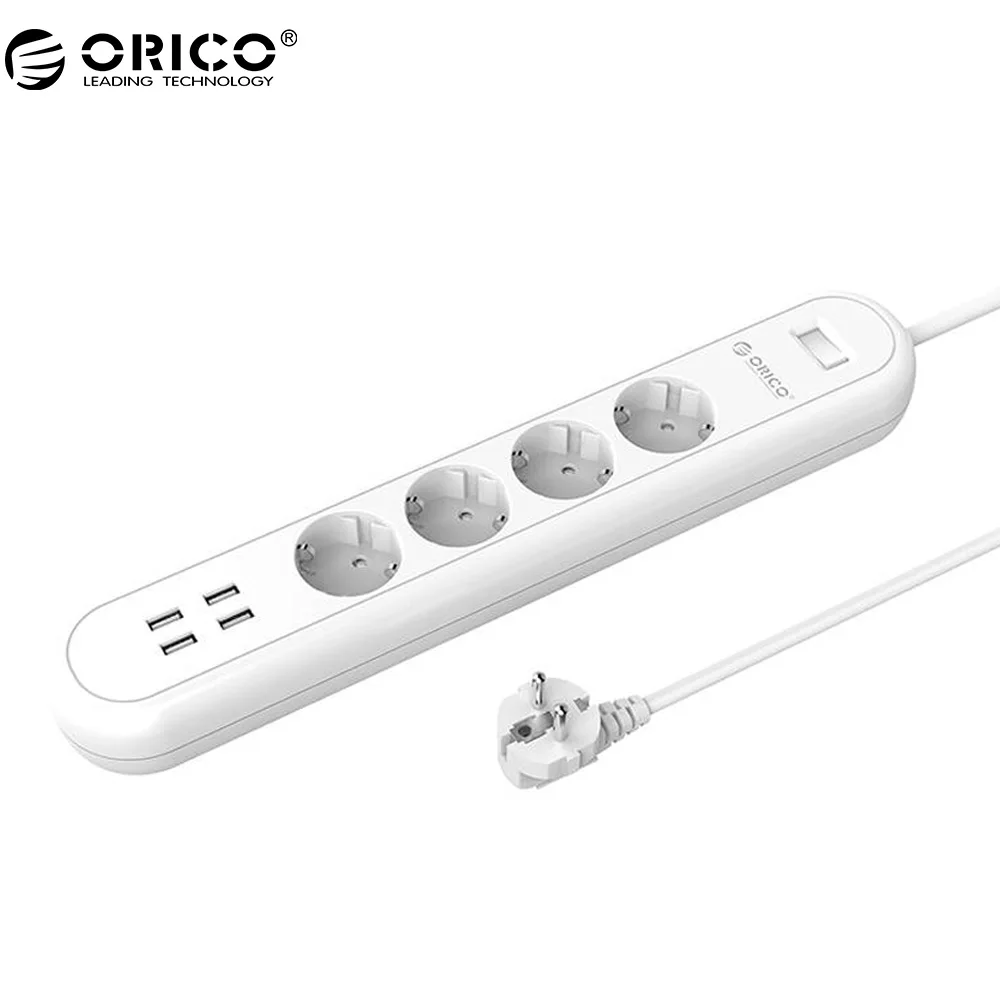 ORICO ODE-4A4U Смарт Мощность полосы 4 USB розетки переменного тока Выход