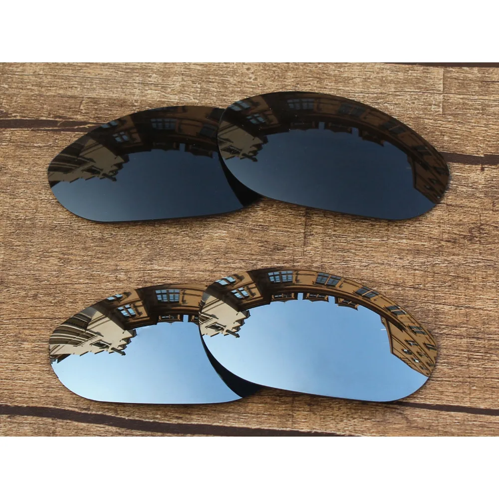 

Vonxyz 2 Pairs Stealth Black & Chrome Mirror Polycarbonate Replacement Lenses for-Oakley Monster Dog Frame