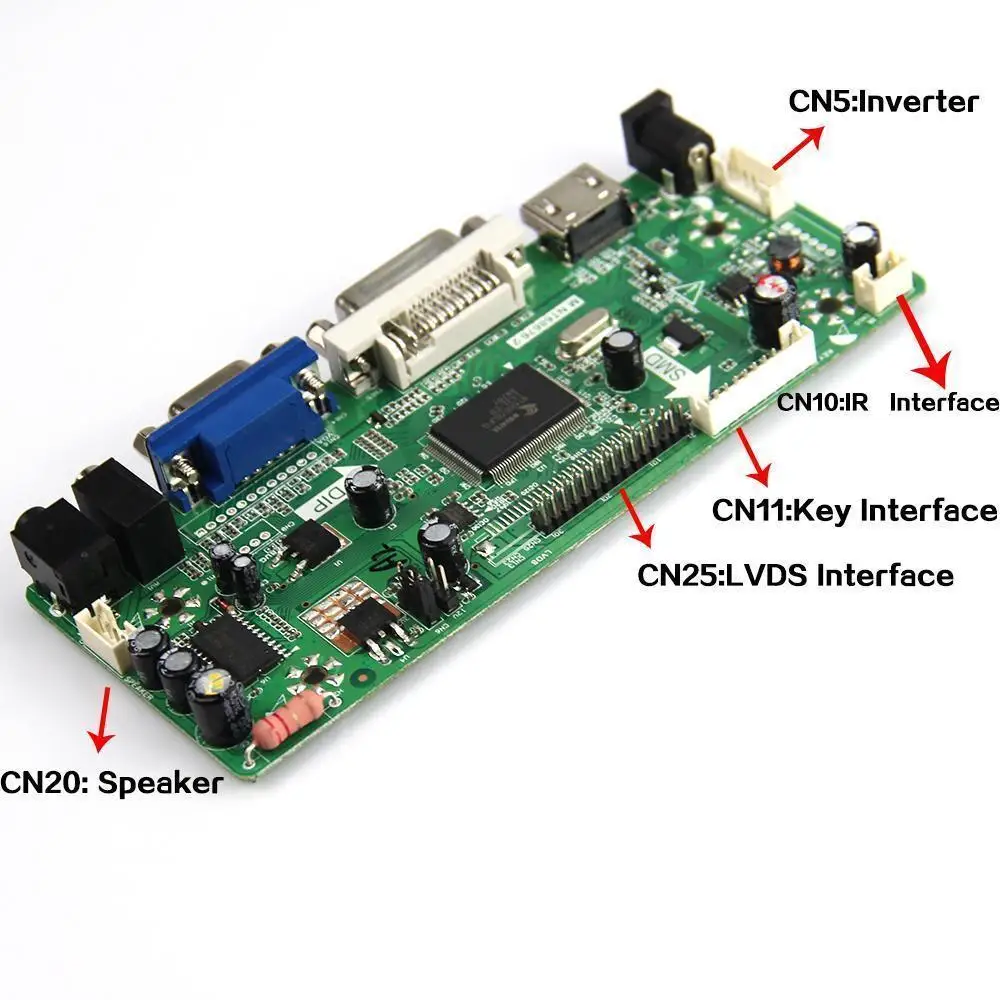 M. NT68676 низковольтного дифференциального сигнала VGA, HDMI, DVI светодиодный ЖК-дисплей контроллер Монтажная доска для 15," LP156WH4(TL)(C1)/(TL)(C2) 1366*768 панель экрана